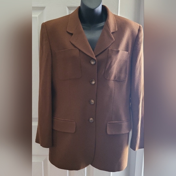 Jones New York women's blazer jacket brown wool size 10 - Picture 5 of 10